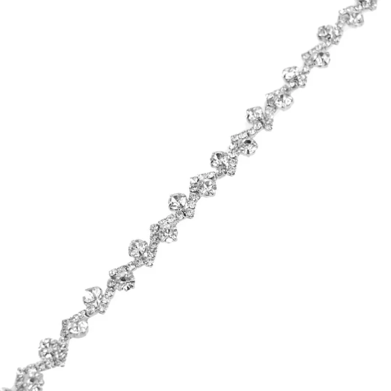 silver zigzag rhinestone trim 3 8 x 1 yard