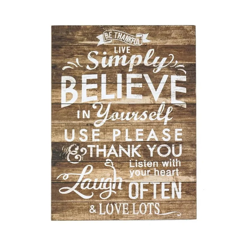 simply believe 18 wooden wall art