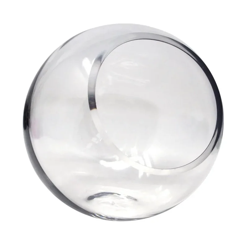 slanted glass fish bowl 8 inch clear