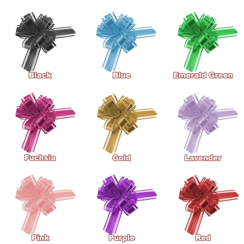 snow pull bow ribbon 14 loops 1 1 4 inch 2 pack