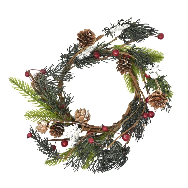 snowflake berry 10 candle ring holiday decor