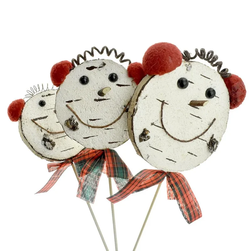 snowman decor picks assorted sizes 3 pack