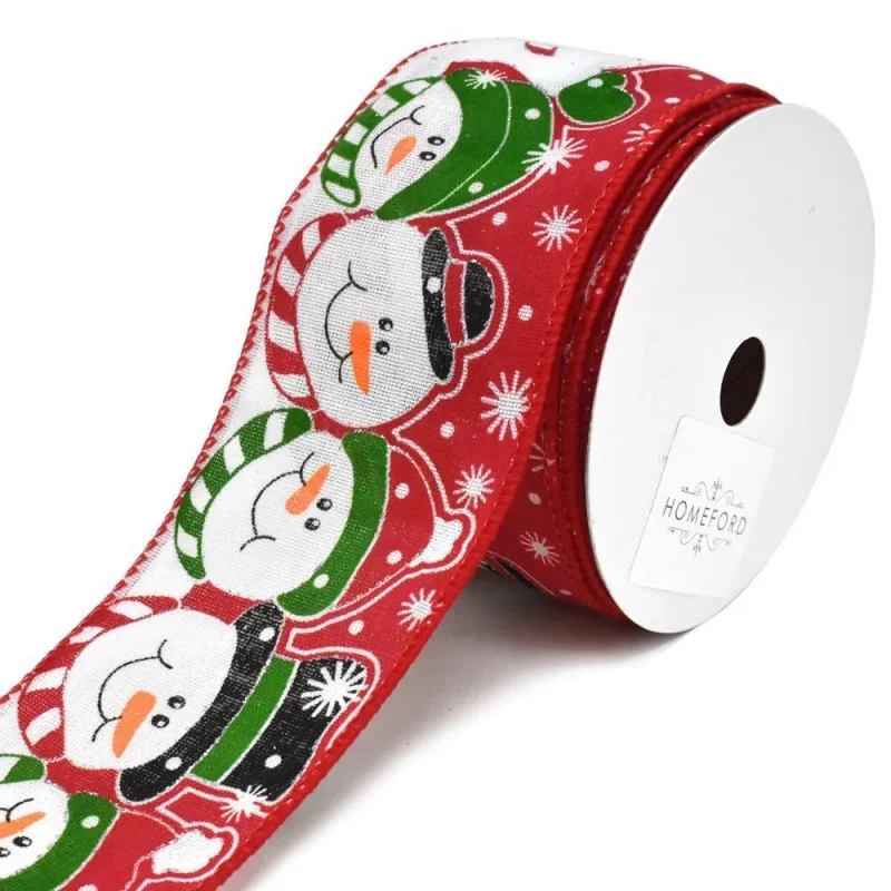 snowman friends christmas ribbon 2 5 inches x 10 yards