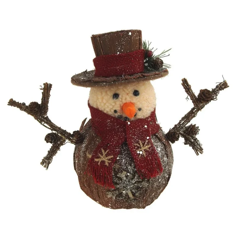 snowman tree topper with top hat 9 inch christmas decor