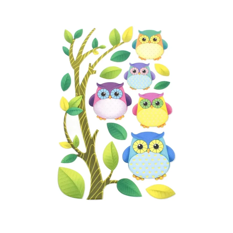 soft touch owl stickers 13 piece set