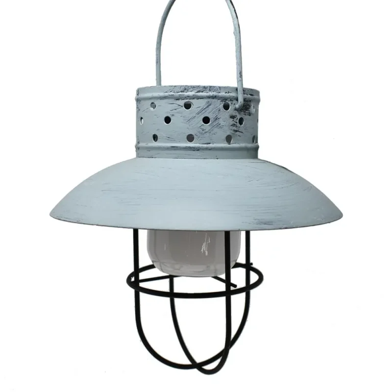 solar rustic hanging lamp 12 blue