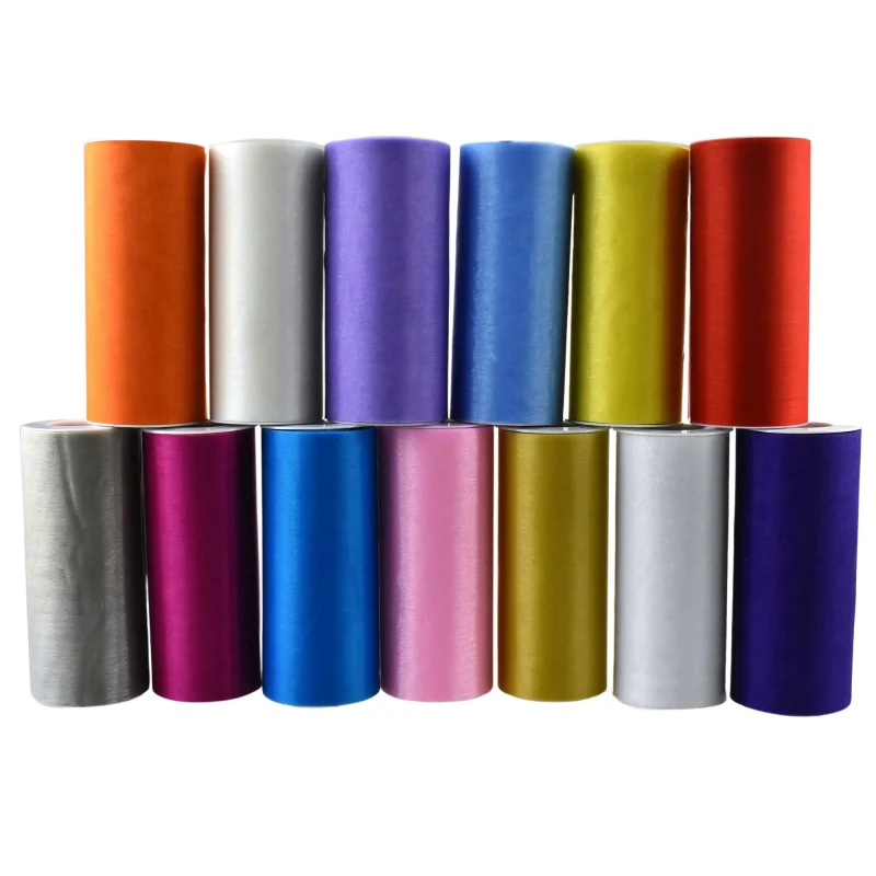 solid color sheer organza tulle roll 6 x 25 yards