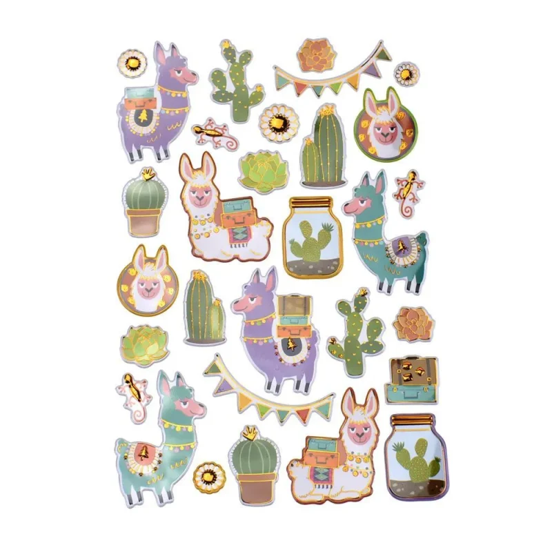 spanish llama foil stickers 30 pack