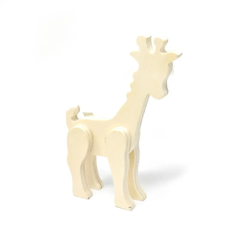 standing giraffe wood craft 7 inch