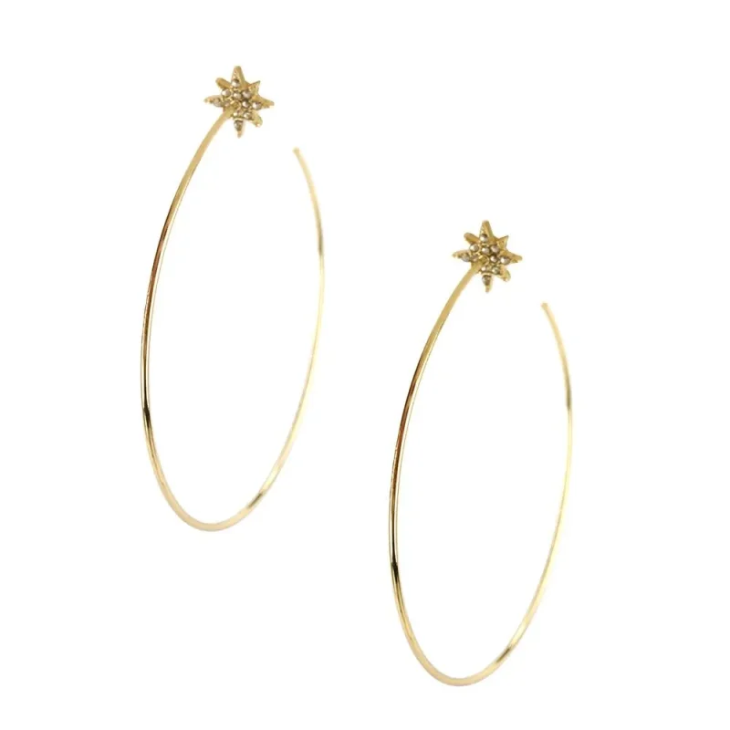 stellar hoop earrings 2 5 inch sparkling studded design