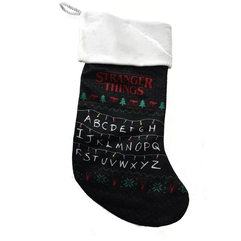 stranger things black polyester christmas stocking 17 inch