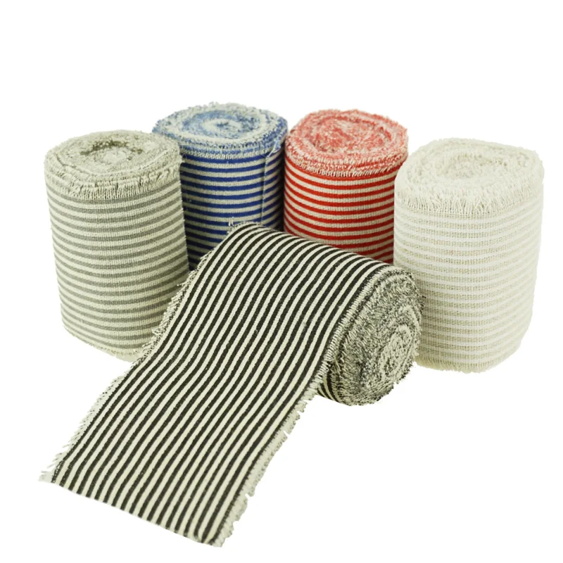 striped linen ribbon with fringe 3 x 5 yards