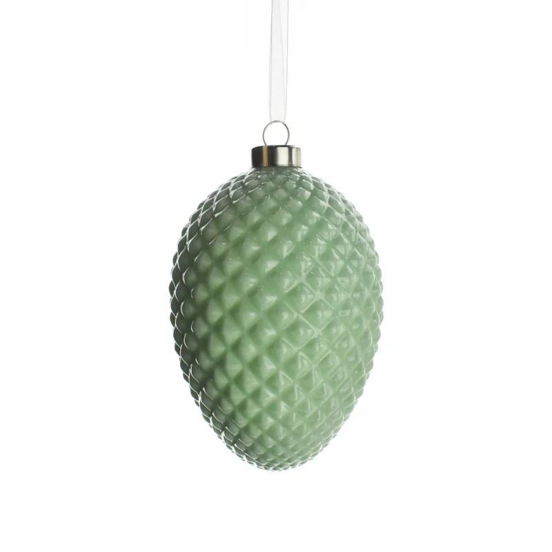 studded glass egg ornament 6 inch christmas decor