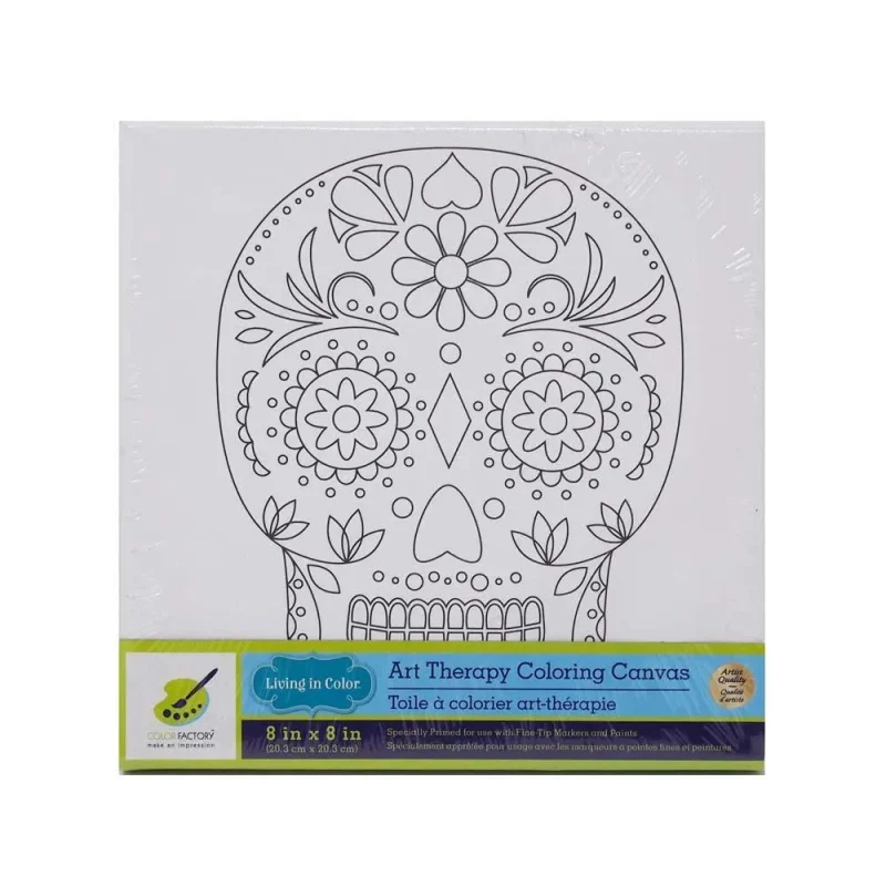 sugar skull canvas painting board white 8 inch