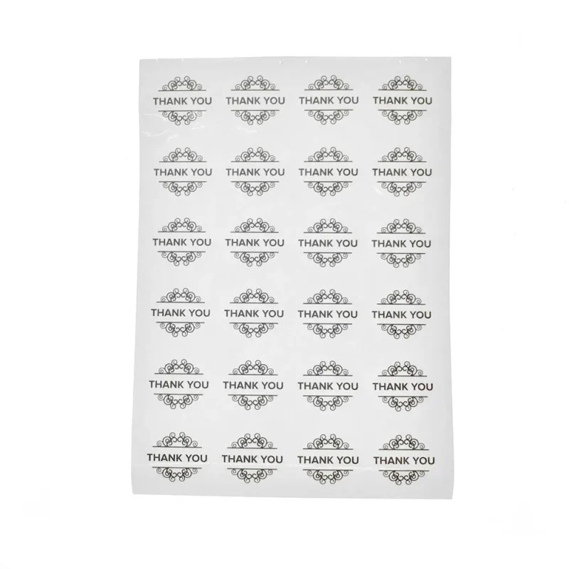 swirl round thank you stickers 96 pack