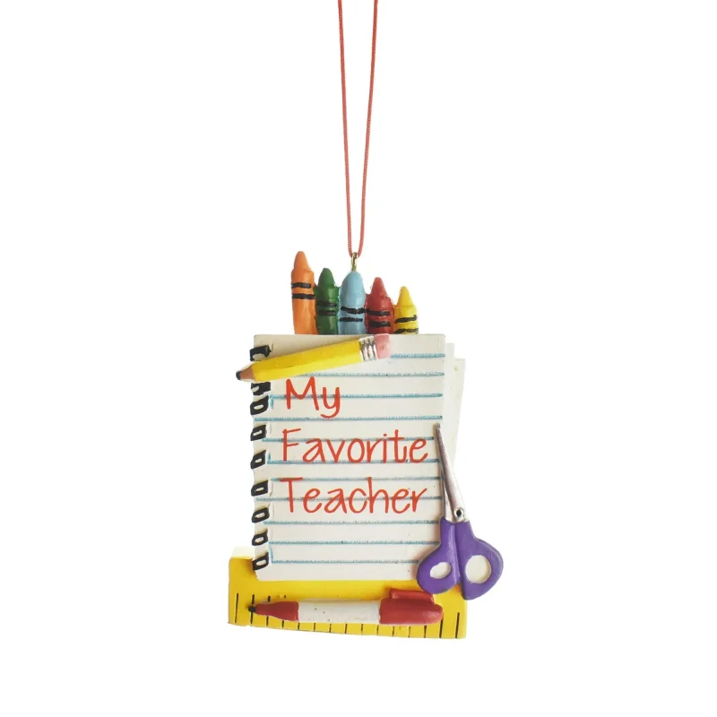 teacher appreciation ornament 3 3 4 inch school supplies design