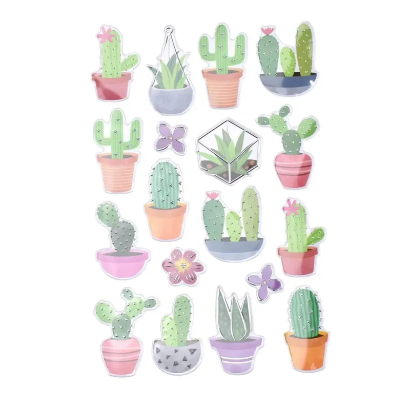 thorny succulent foil stickers 18 pack