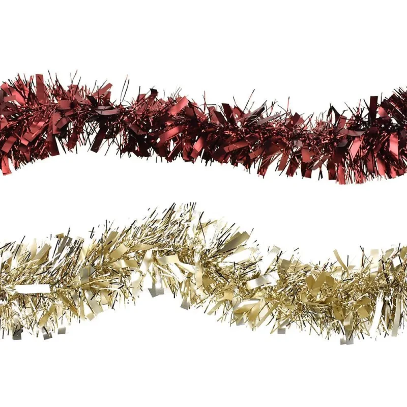 tinsel christmas garland set 7 5ft wide thin 2 pack