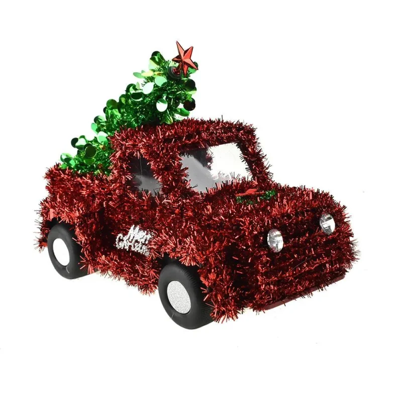 tinsel pickup truck 3d christmas tree decor 10 5