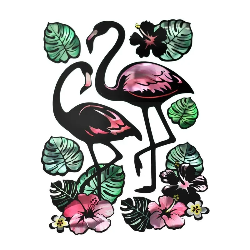 tropical flamingo wall decals 7 piece removable stickers