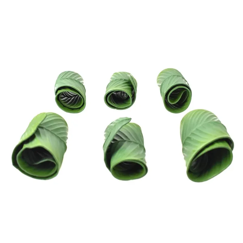 tropical green banana leaf napkin rings 6 pack 2 5 inch