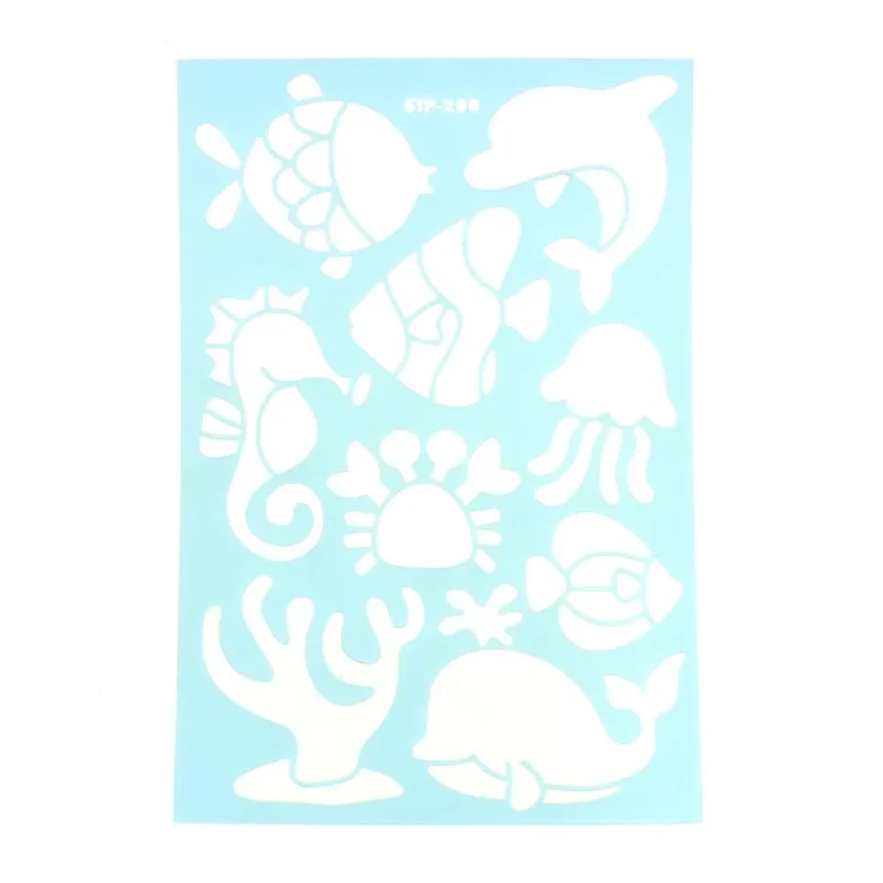 tropical sea life 11 inch stencil