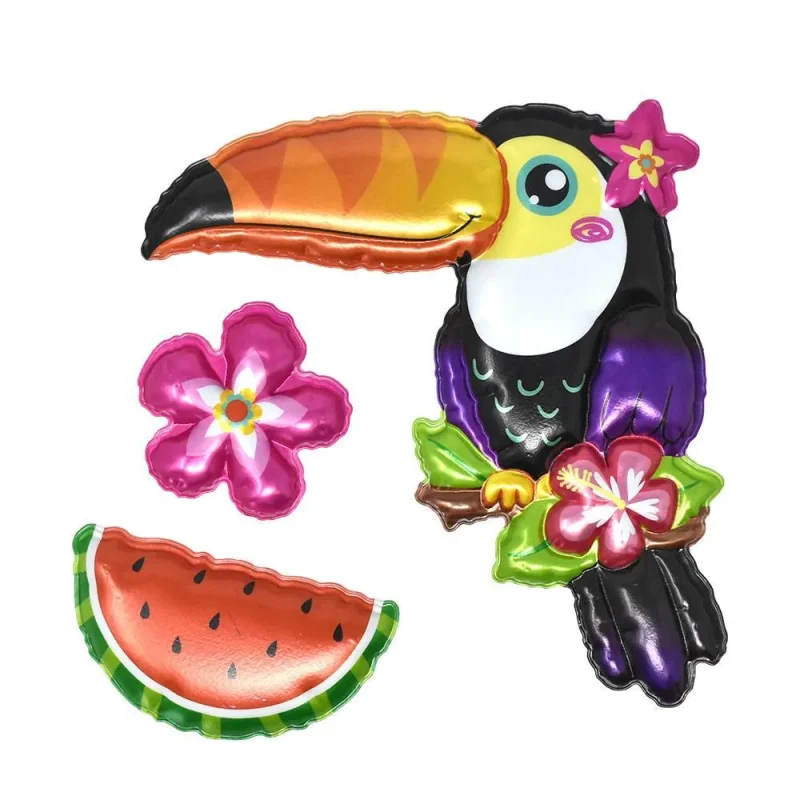 tropical toucan 3d wall decals 3 piece balloon stickers set