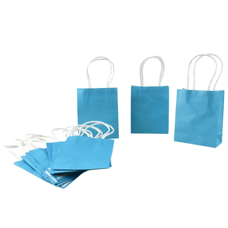 turquoise 5 inch paper treat bags 12 pack for party favors