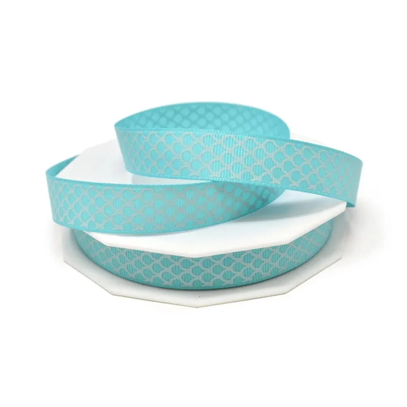 turquoise mermaid scale grosgrain ribbon 5 8 x 20 yards