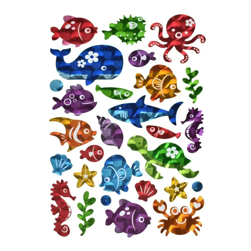 under the sea holographic stickers 28 piece set