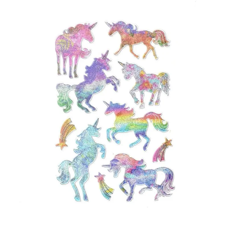 unicorn 3d glitter puffy stickers 10 pack