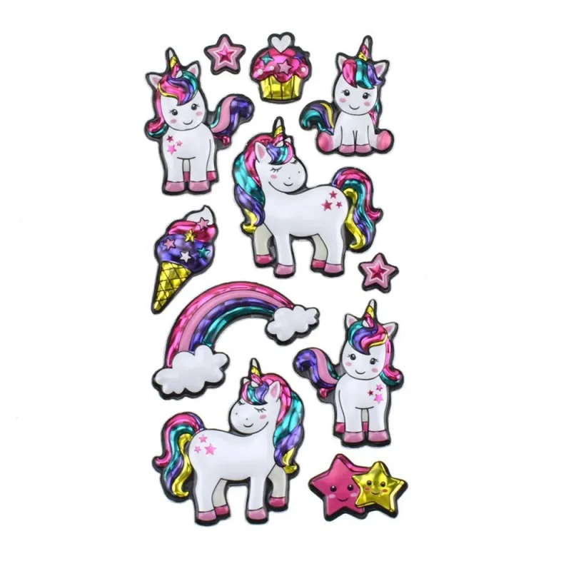 unicorn balloon paper craft stickers 11 piece set