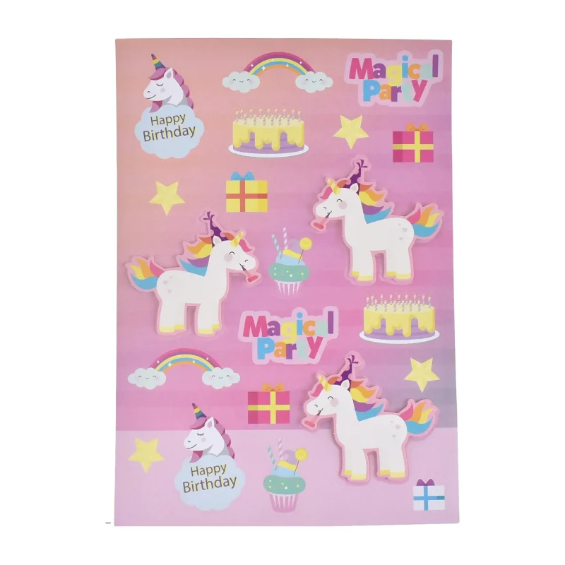 unicorn birthday craft stickers 21 pack