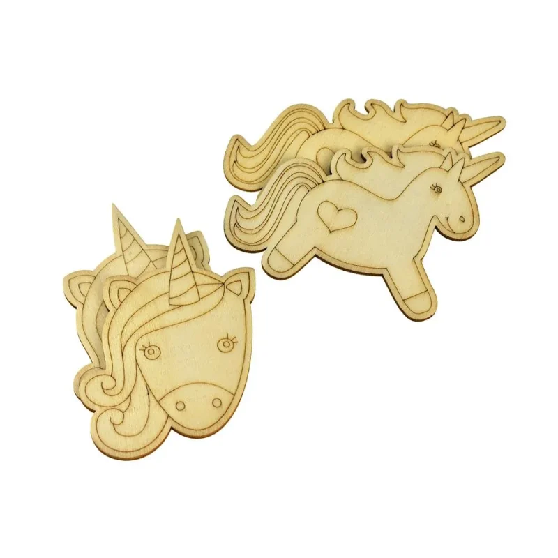 unicorn diy wood cutouts 3 inch fantasy crafting decor