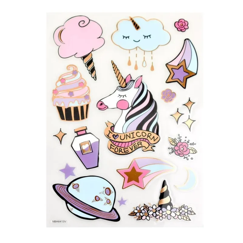 unicorn foil stickers 15 piece set