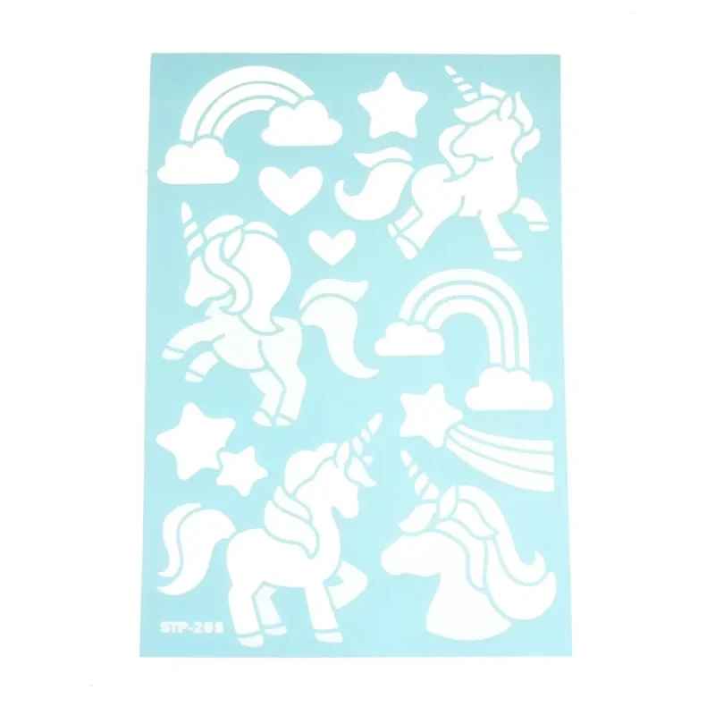 unicorn rainbow 11 inch multi media stencil