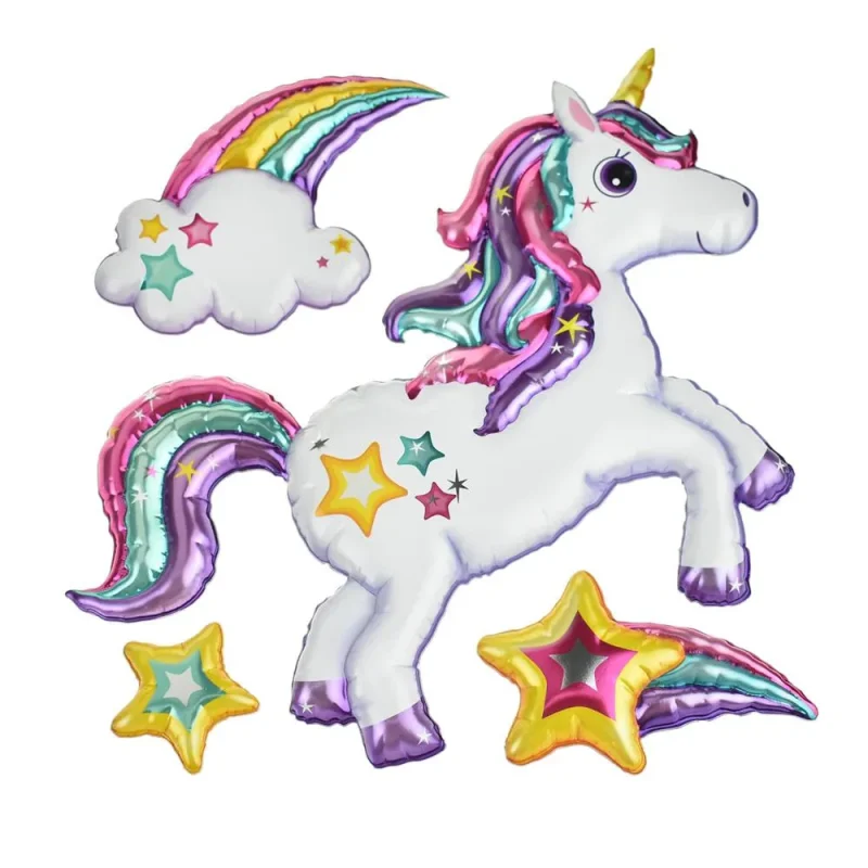 unicorn rainbow 3d pop up balloon wall stickers 4 pack