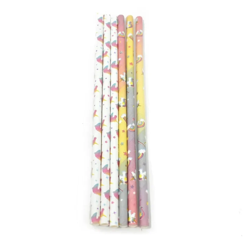 unicorn rainbow paper straws 7 75 inch 32 pack