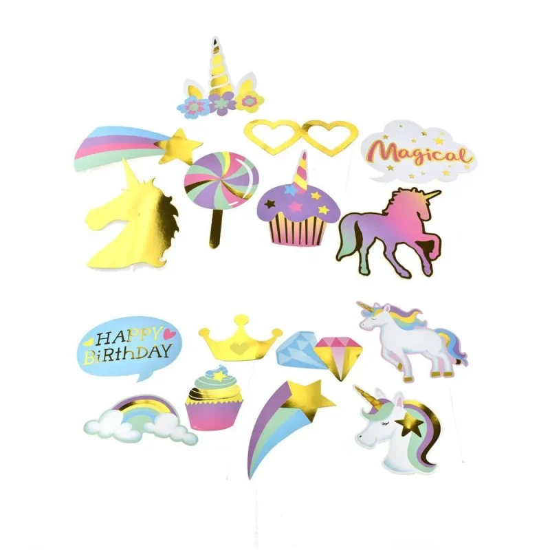 unicorn rainbow photo props set 16 piece