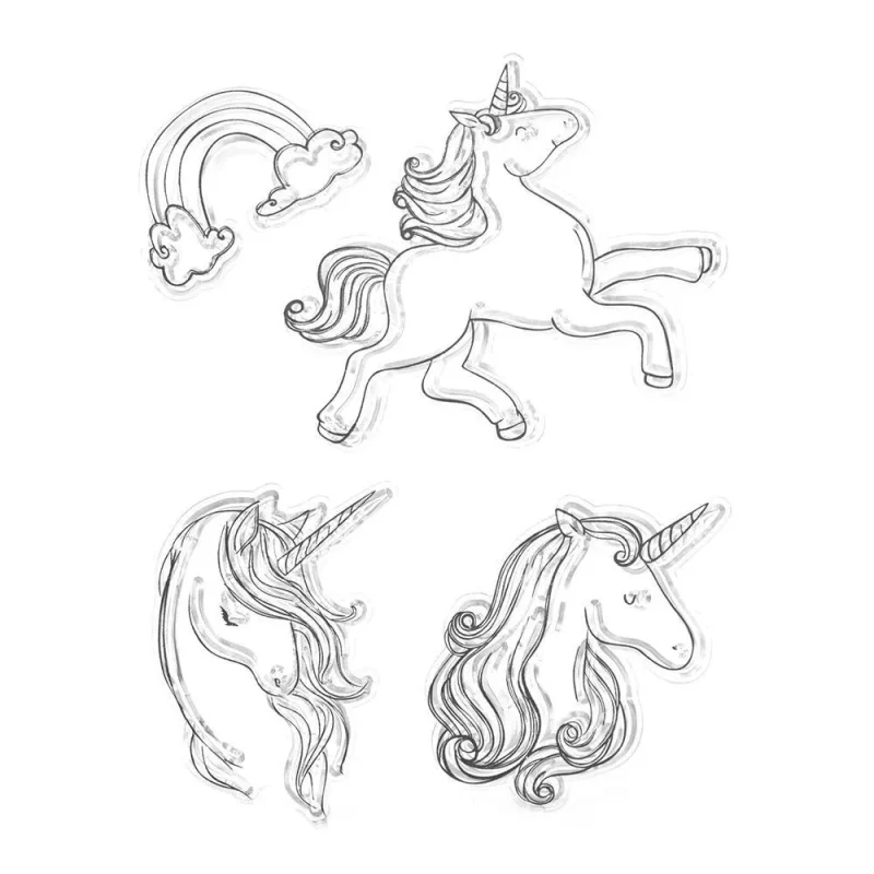 unicorn silicone clear stamps 4 piece set