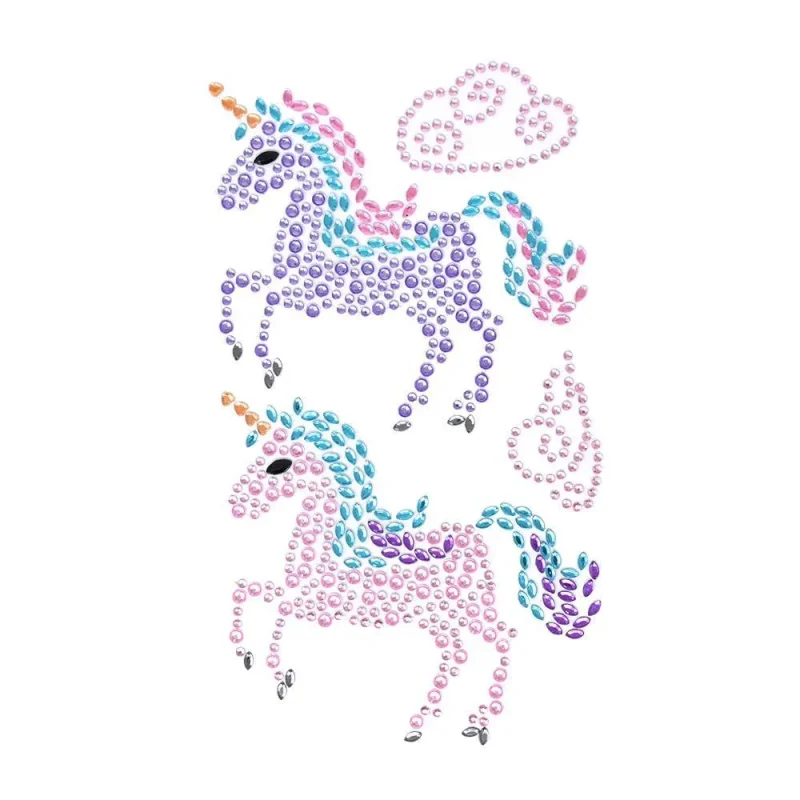 unicorns clouds rhinestone stickers 4 piece set