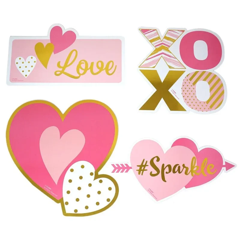 valentine s day cutouts 4 piece hot stamping set