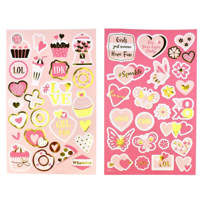 valentine s day hot stamped stickers 8 sheet set