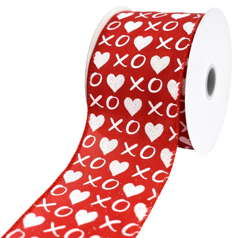 valentine s satin heart ribbon 2 5 x 10 yards