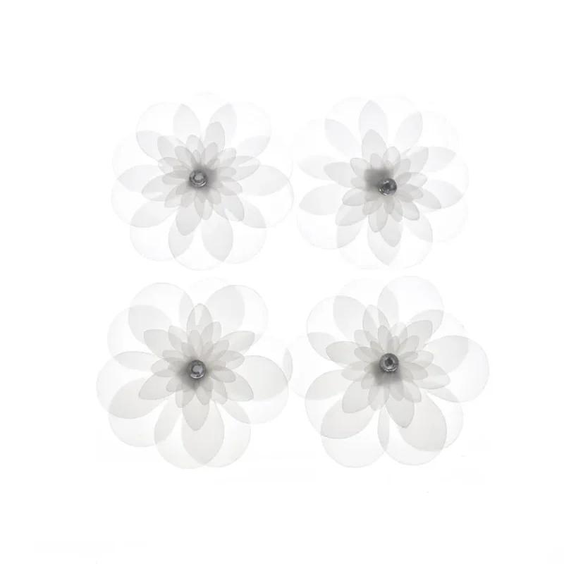 vellum daisy gem floral stickers 2 75 inch 4 pack