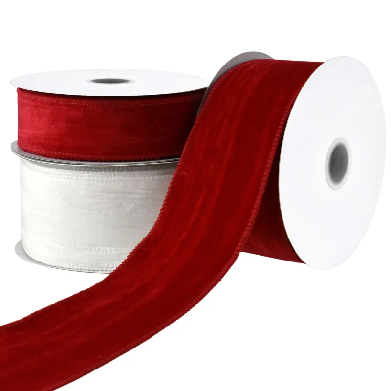 velvet crushed wired ribbon 10 yard roll