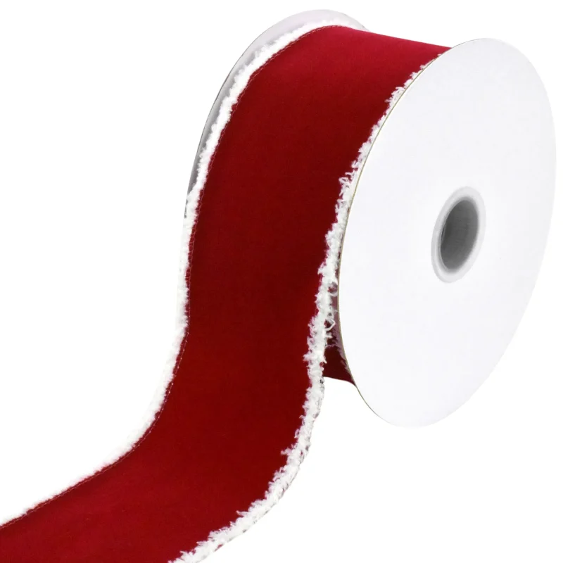 velvet edge wired christmas ribbon 2 5 x 10 yards