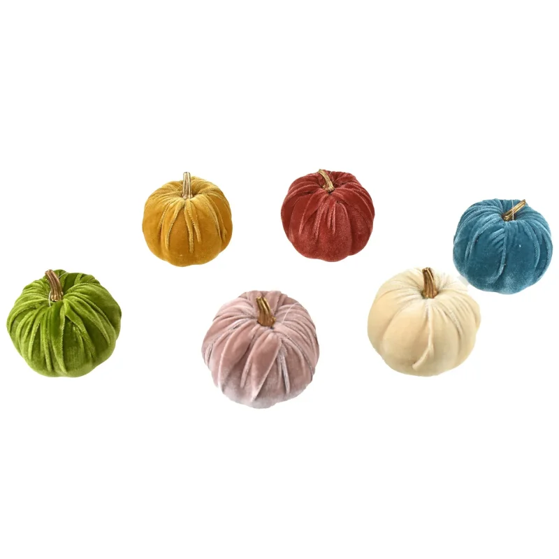 velvet pumpkin centerpiece 3 5 inch decor