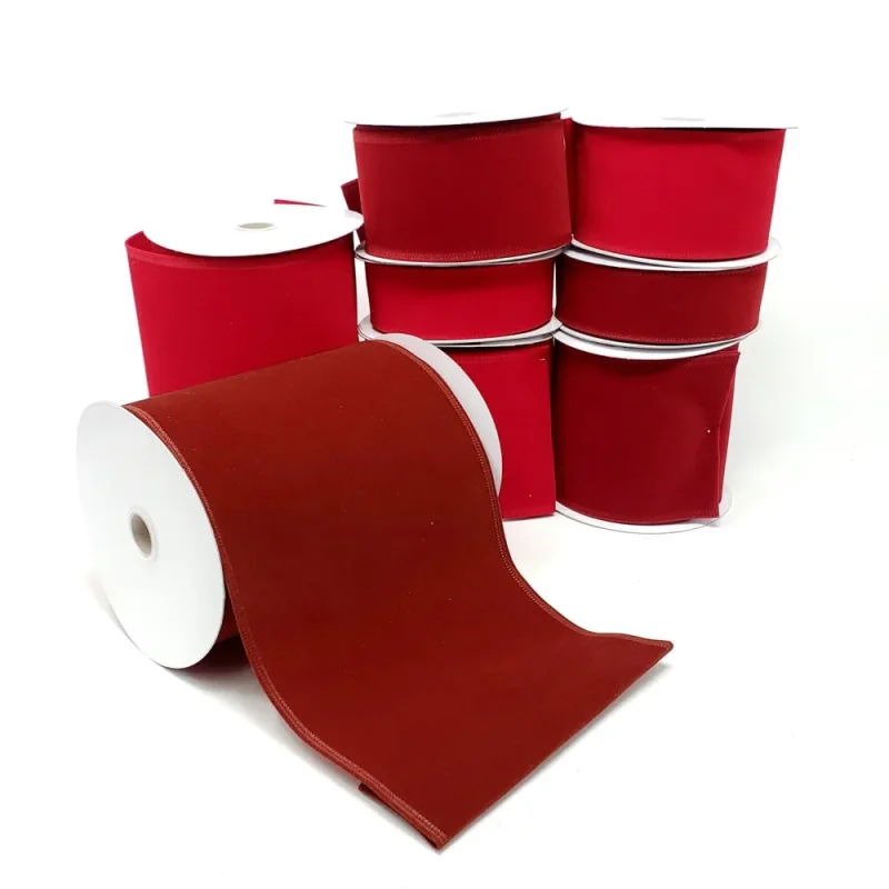 velvet wired edge christmas ribbons 10yd