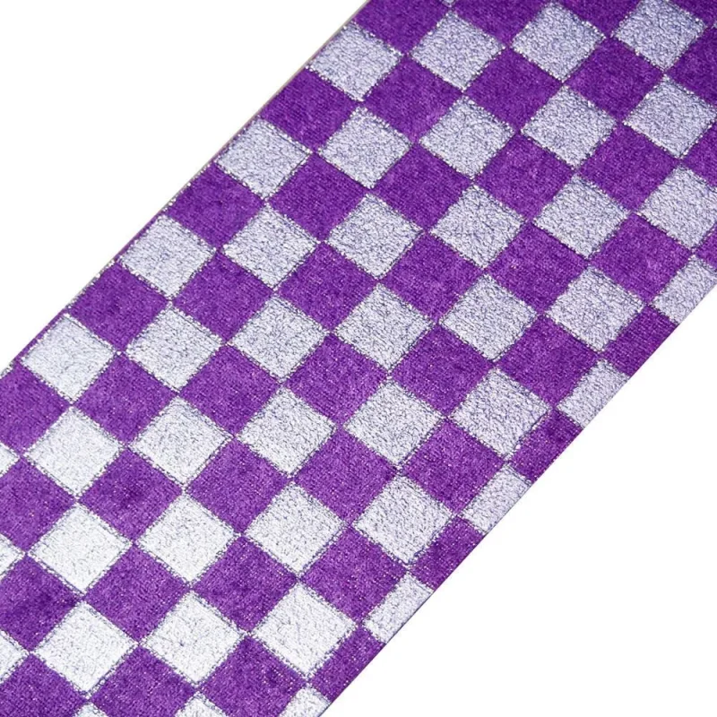 velveteen checkered violet sticker 4x11 inches self adhesive fabric